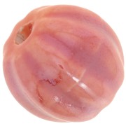 Cuentas de cerámica calabaza 13 mm - Naranja iridiscente x10