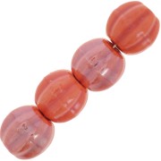 Cuentas de cerámica calabaza 13 mm - Naranja iridiscente x10
