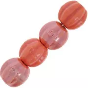 Cuentas de cerámica calabaza 13 mm - Naranja iridiscente x10