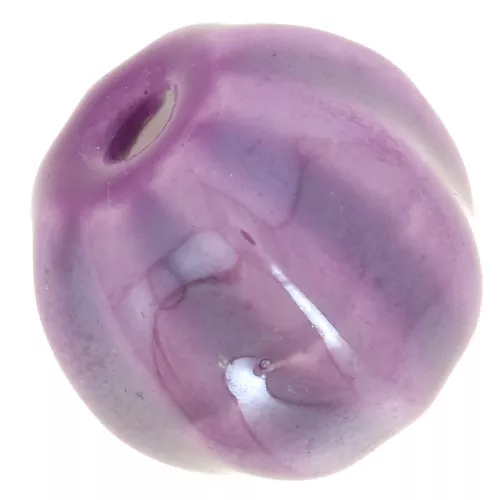 Cuentas de cerámica calabaza 13 mm - Iridiscente morado x10