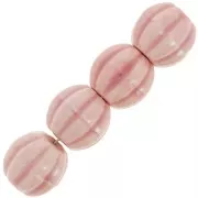 Cuentas de cerámica calabaza 13 mm - Rosa iridiscente x10