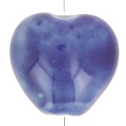 Cuentas de cerámica corazón 15x15 mm - Azul oscuro jaspeado x5|raw }}