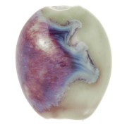 Cuenta con forma de oliva de cerámica 21x18 mm - Verde salvia - Violeta jaspeado x4