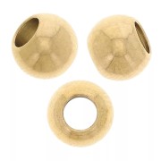 Cuentas redondas de 6 mm con un agujero de 3 mm - Acero inoxidable 316F Dorado x100