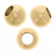 Cuentas redondas de 6 mm con un agujero de 3 mm - Acero inoxidable 316F Dorado x100