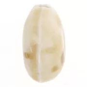 Cuenta con forma de oliva de cerámica 21x18 mm - Beige - Marrón jaspeado x4