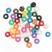 Surtido de cuentas redondas aplanadas de 6,5x5 mm en hueso teñido - Multicolor x20g|raw }}