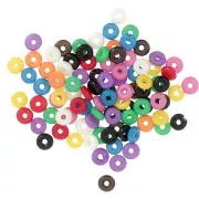Surtido de Cuentas arandalas Heishi 5x2 mm en hueso teñido - Multicolor x15g