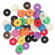 Surtido de Cuentas arandalas Heishi 12x4 mm en hueso teñido - Multicolor x60g|raw }}
