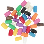 Surtido de cuentas de tubo de hueso teñido de 13x7 mm - Multicolor x29g|raw }}
