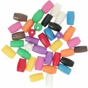 Surtido de cuentas de tubo de hueso teñido de 13x7 mm - Multicolor x29g