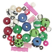 Juego de cuentas de hueso grabadas y lisas - Multicolor x60g|raw }}