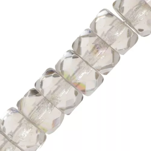 Cuentas arandalas Heishi facetadas 6x3 mm - Cristal AB x25