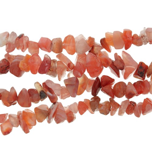 Cuentas de chips 8 - 11 mm de Red Agate x80 cm