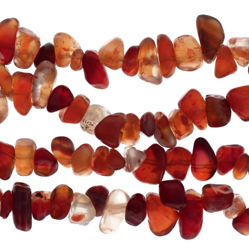 Cuentas de piedra preciosa de 8 a 11 mm - Ágata roja x 78 cm