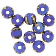 Negro - Surtido de cuentas de hueso redondas aplanadas de 8x7 mm - Rayado - Azul - Dorado x20 Surtido de cuentas de hueso redondas aplanadas de 8x7 mm - Rayado - Azul - Dorado x20