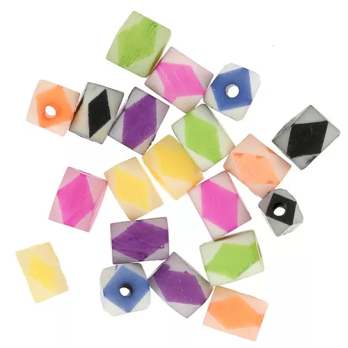 Surtido de cuentas de hueso facetadas de 9x7 mm - Multicolor x20