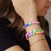 Surtido de cuentas de hueso facetadas de 9x7 mm - Multicolor x20