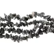 Obsidiana Moteada - Cuentas de chips 8 - 11 mm de Obsidiana Moteada x80cm Cuentas de chips 8 - 11 mm de Obsidiana Moteada x80cm