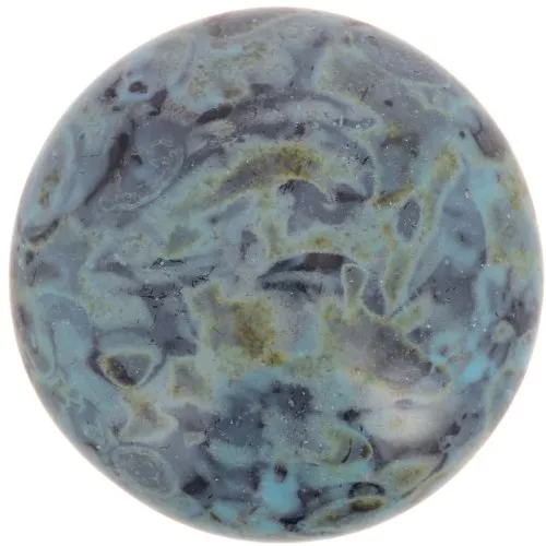Cabujón redondo de vidrio de Puca® 25 mm - Black Stony Blue Green x1