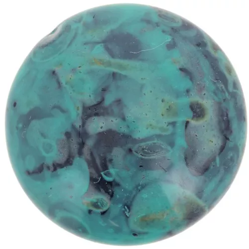Cabujón redondo de vidrio de Puca® 25 mm - Black Stony Emerald x1