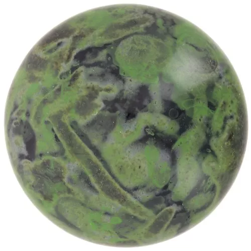 Cabujón redondo de vidrio de Puca® 25 mm - Black Stony Green x1