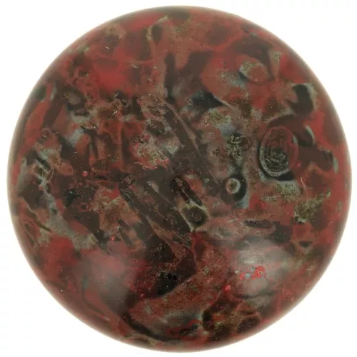 Cabujón redondo de vidrio de Puca® 25 mm - Black Stony Red x1