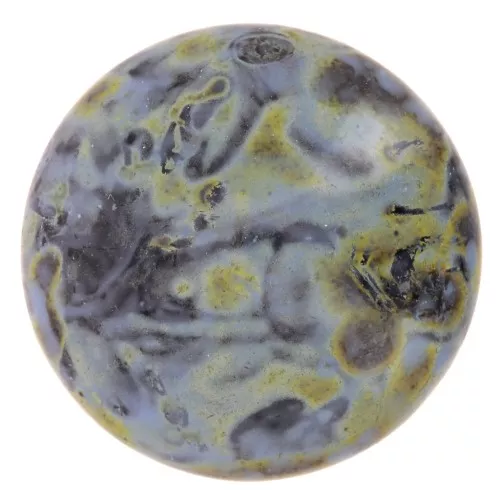 Cabujón redondo de vidrio de Puca® 18 mm - Black Stony Blue x1