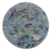 Cabujón redondo de vidrio de Puca® 18 mm - Black Stony Blue Green x1|raw }}