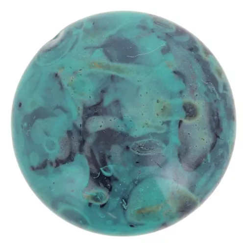 Cabujón redondo de vidrio de Puca® 18 mm - Black Stony Emerald x1