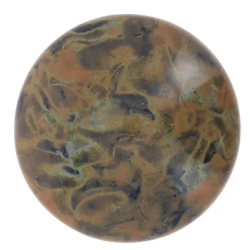 Cabujón redondo de vidrio de Puca® 18 mm - Black Stony Orange x1