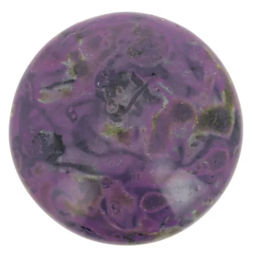 Cabujón redondo de vidrio de Puca® 18 mm - Black Stony Violet x1