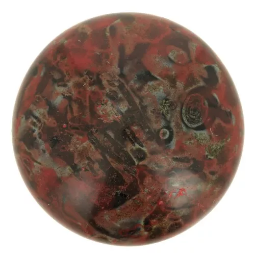 Cabujón redondo de vidrio de Puca® 18 mm - Black Stony Red x1