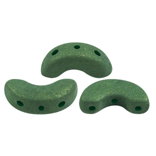 Cuentas de cristal Arcos® de Puca® 5x10 mm - Trendy Fern Green Mat x10g