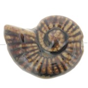 Perla de concha de cerámica 40x31 mm - Marrón x1