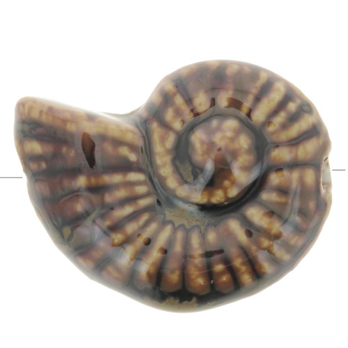 Perla de concha de cerámica 40x31 mm - Marrón x1