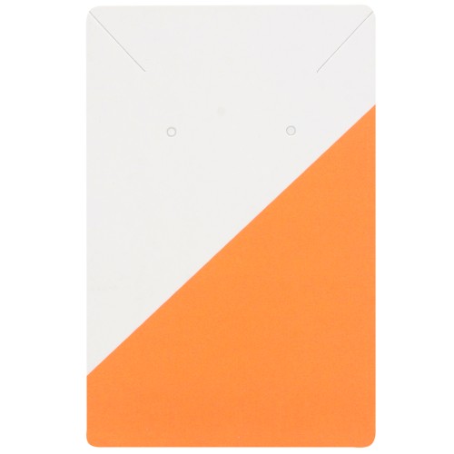 Lote de 10 tarjetas de joyería 9x6 cm - Motivo gráfico - Naranja - Blanco
