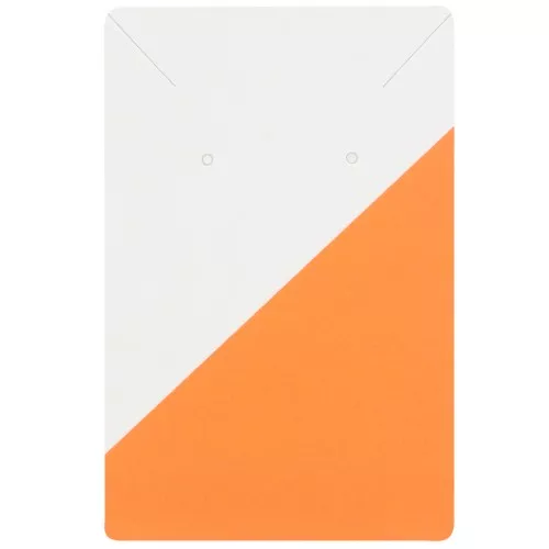 Lote de 10 tarjetas de joyería 9x6 cm - Motivo gráfico - Naranja - Blanco