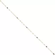 Cadena de malla fantasía y resina epoxi 1,5 mm - Acero inoxidable 304 Dorado - Negro x1m