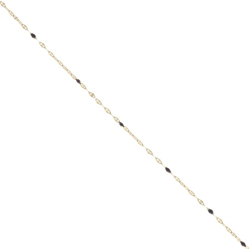 Cadena de malla fantasía y resina epoxi 1,5 mm - Acero inoxidable 304 Dorado - Negro x1m