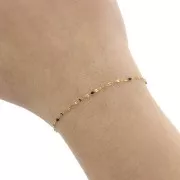 Cadena de malla fantasía y resina epoxi 1,5 mm - Acero inoxidable 304 Dorado - Negro x1m