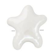 Cuentas de cerámica estrella de mar 12x11 mm - Blanco iridiscente x5