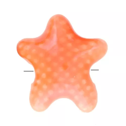 Cuentas de cerámica estrella de mar 12x11 mm - Naranja iridiscente x5