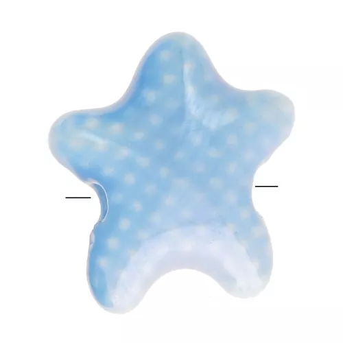 Cuentas de cerámica estrella de mar 12x11 mm - Azul iridiscente x5