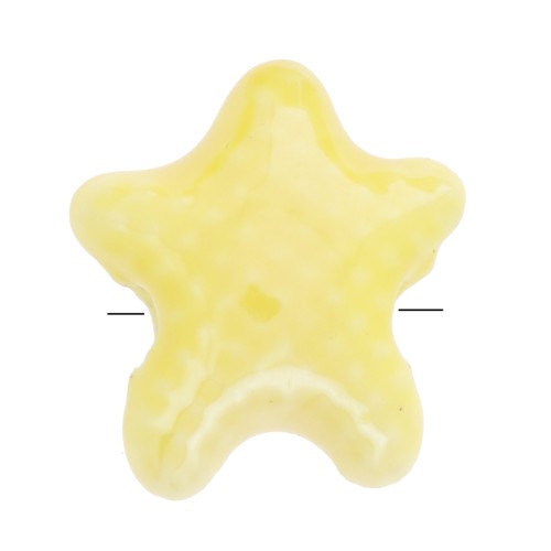 Cuentas de cerámica estrella de mar 12x11 mm - Amarillo iridiscente x5