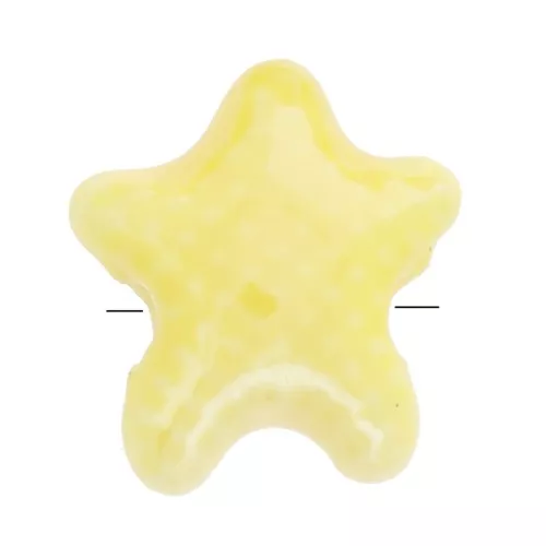Cuentas de cerámica estrella de mar 12x11 mm - Amarillo iridiscente x5