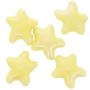Cuentas de cerámica estrella de mar 12x11 mm - Amarillo iridiscente x5