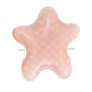 Cuentas de cerámica estrella de mar 12x11 mm - Rosa iridiscente x5