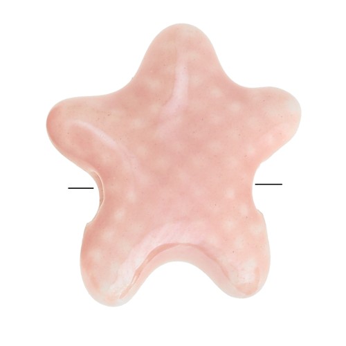 Cuentas de cerámica estrella de mar 12x11 mm - Rosa iridiscente x5