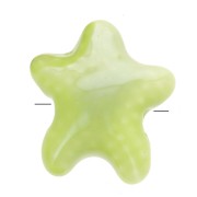 Cuentas de cerámica estrella de mar 12x11 mm - Verde iridiscente x5